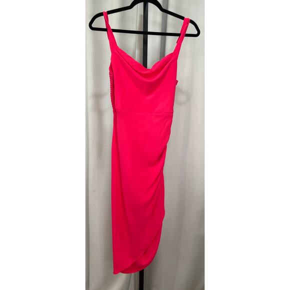 Amanda Uprichard Glamour Dress Hot Pink Size Small Lightly Worn Flattering - Picture 2 of 13